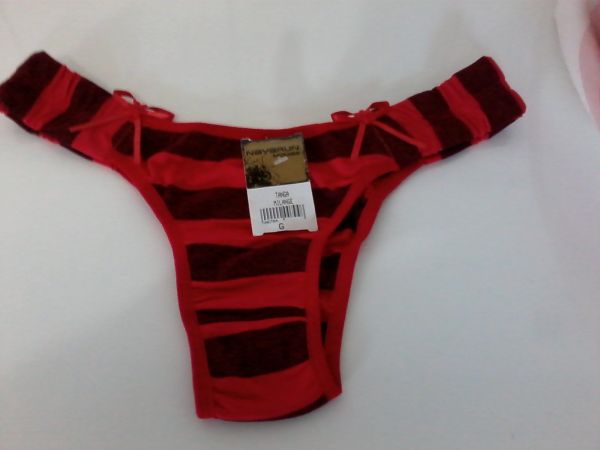 Tanga Paula cor vermelha com listra preta